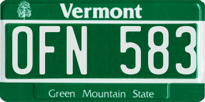 VT license plate OFN583