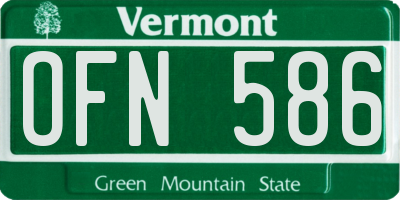 VT license plate OFN586