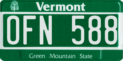 VT license plate OFN588