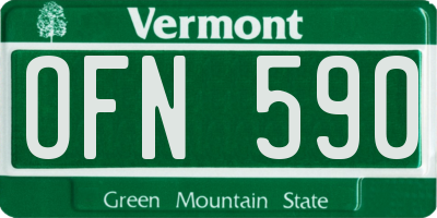 VT license plate OFN590