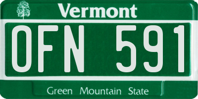 VT license plate OFN591