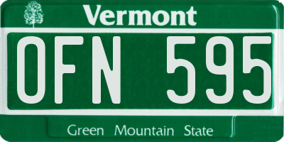 VT license plate OFN595