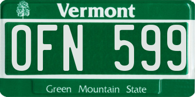 VT license plate OFN599