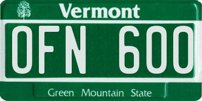 VT license plate OFN600