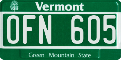 VT license plate OFN605