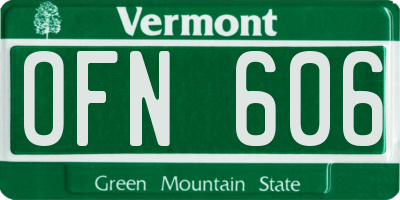 VT license plate OFN606