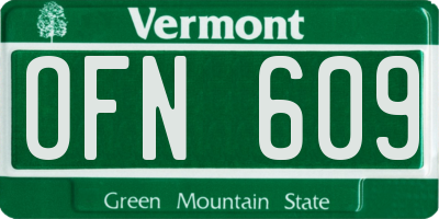 VT license plate OFN609