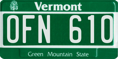 VT license plate OFN610
