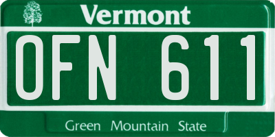 VT license plate OFN611