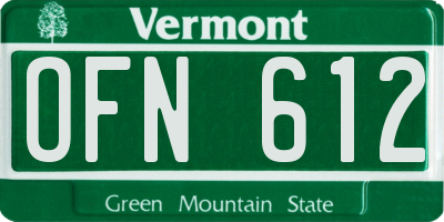 VT license plate OFN612