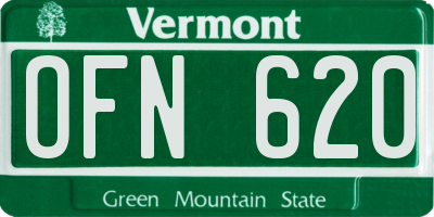 VT license plate OFN620