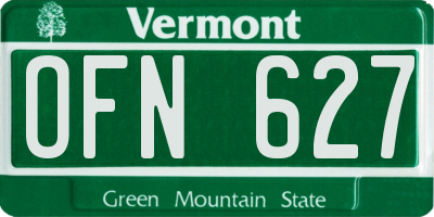 VT license plate OFN627