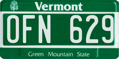 VT license plate OFN629