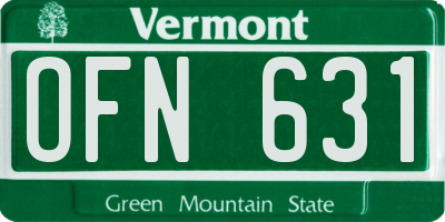 VT license plate OFN631