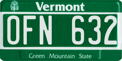 VT license plate OFN632