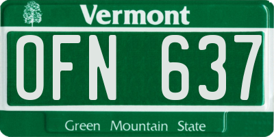 VT license plate OFN637