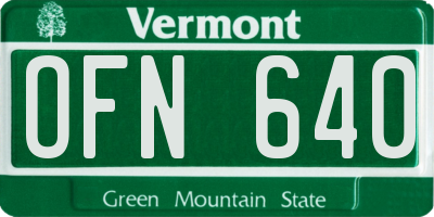 VT license plate OFN640