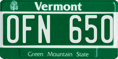 VT license plate OFN650