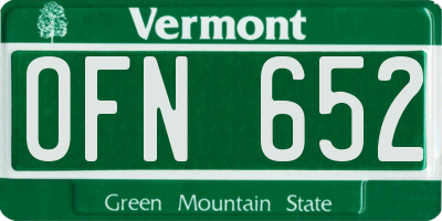 VT license plate OFN652