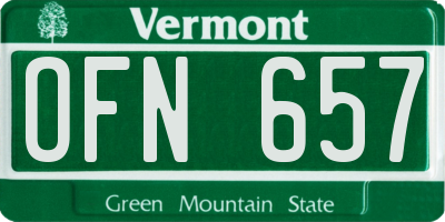 VT license plate OFN657