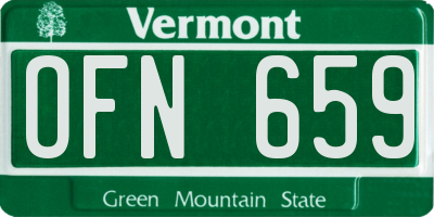 VT license plate OFN659