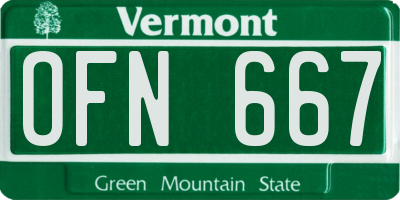 VT license plate OFN667