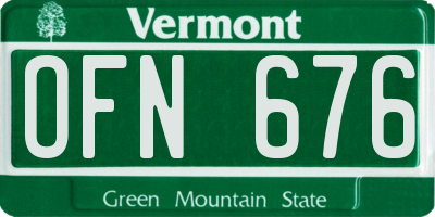 VT license plate OFN676