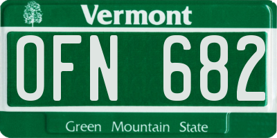 VT license plate OFN682