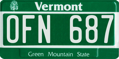 VT license plate OFN687