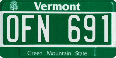 VT license plate OFN691