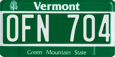 VT license plate OFN704