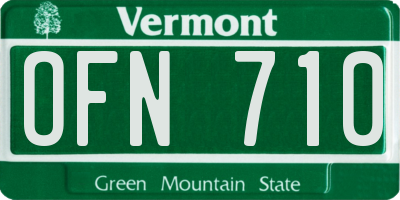 VT license plate OFN710