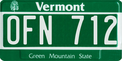 VT license plate OFN712