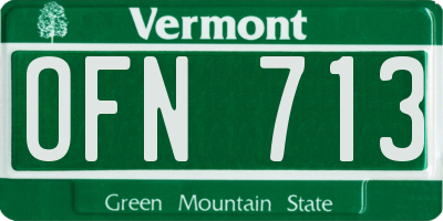 VT license plate OFN713