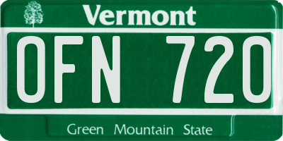 VT license plate OFN720