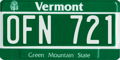 VT license plate OFN721