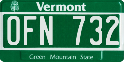 VT license plate OFN732