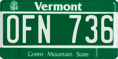 VT license plate OFN736