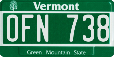 VT license plate OFN738