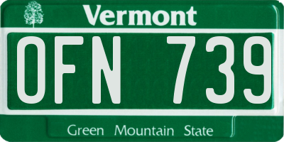 VT license plate OFN739