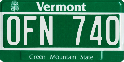 VT license plate OFN740