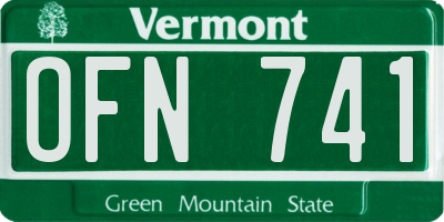 VT license plate OFN741