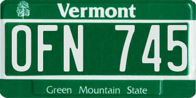 VT license plate OFN745
