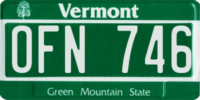 VT license plate OFN746