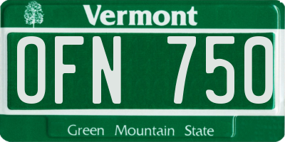 VT license plate OFN750