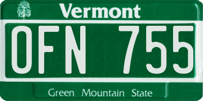 VT license plate OFN755