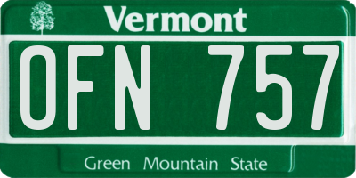VT license plate OFN757