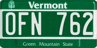 VT license plate OFN762