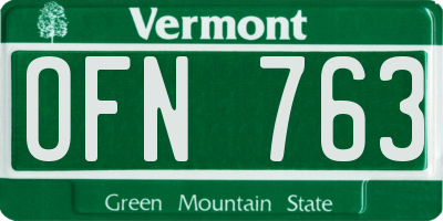 VT license plate OFN763