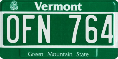 VT license plate OFN764
